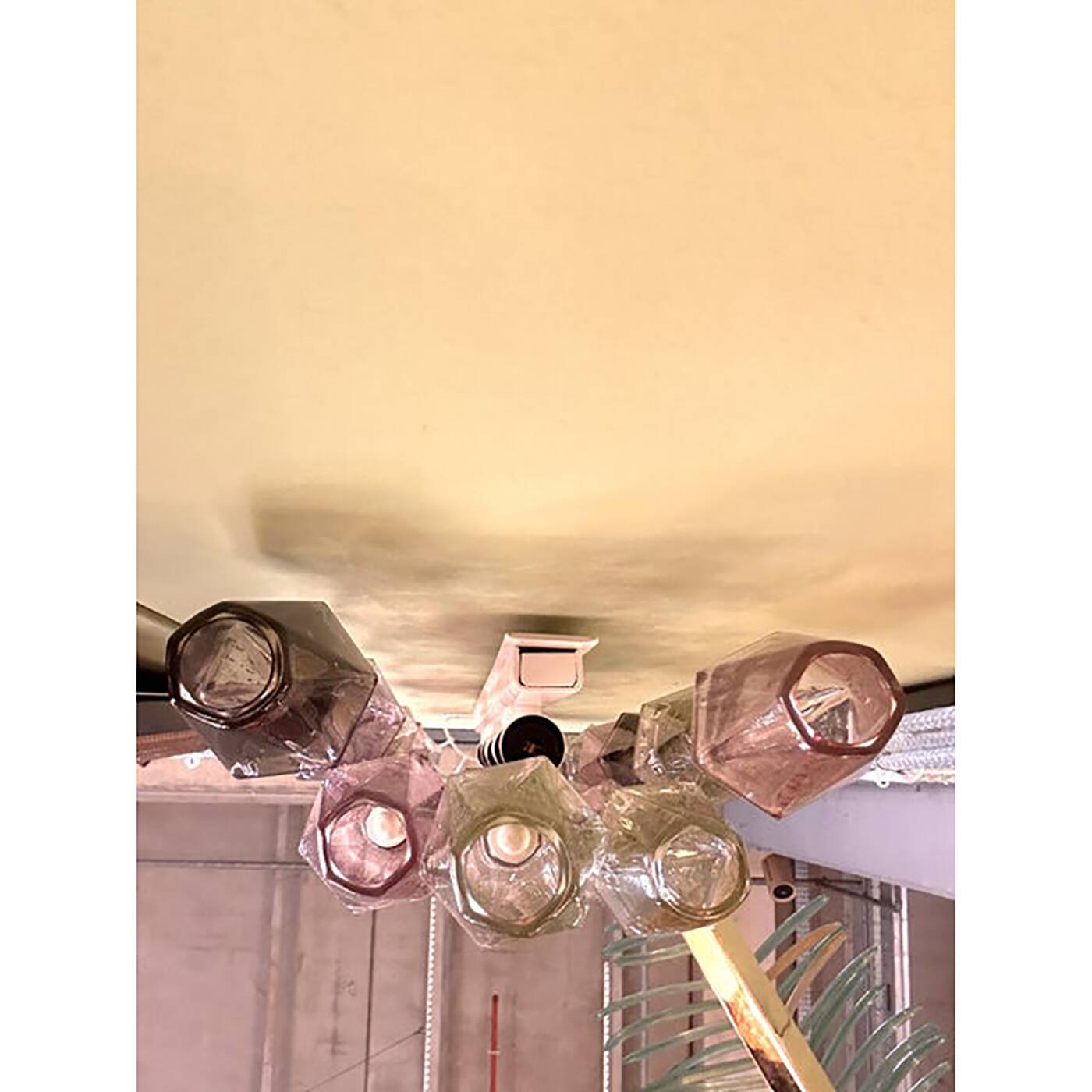 Set of Two Contemporary Wall Sconces With Multicolored "Poliedri" Murano Gl