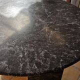Round gray marble dining room table 70s/80s vintage