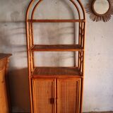 Rattan and vintage bamboo shelf