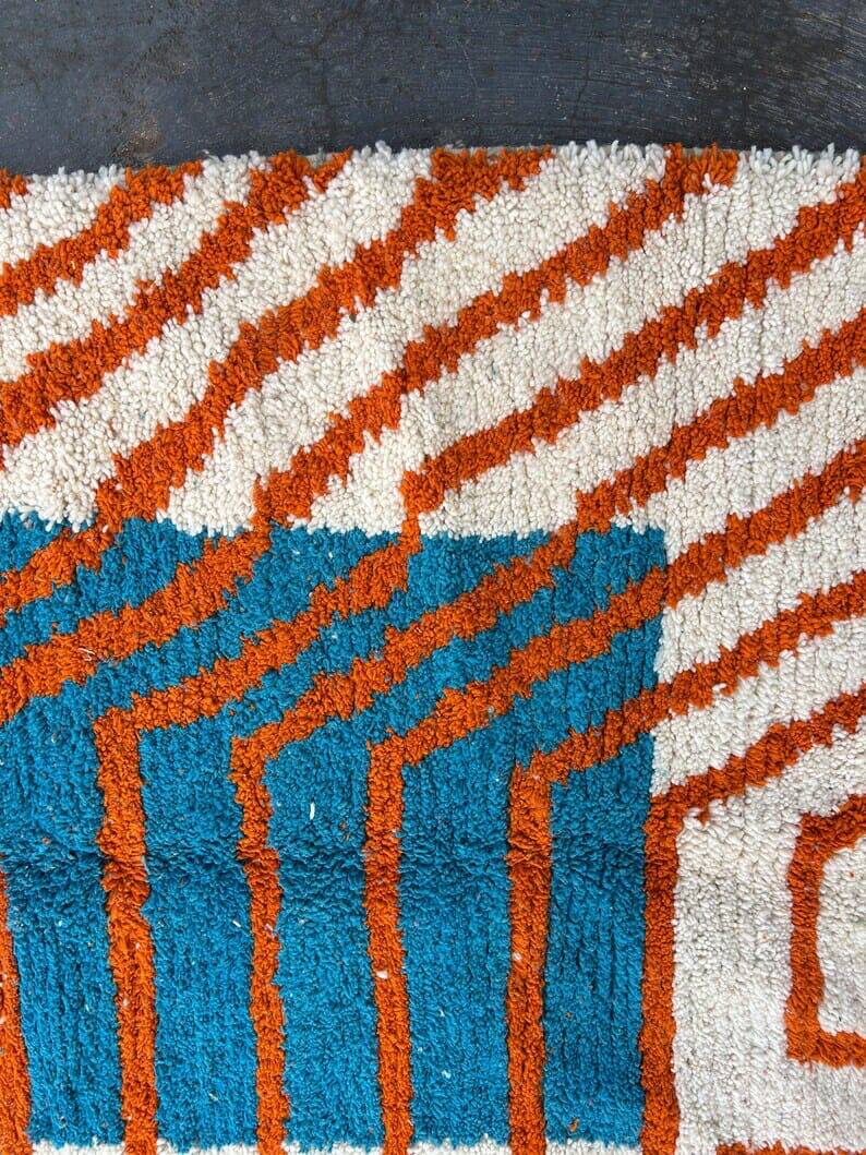 Handmade traditional pure wool rug size 100 x 200 cm