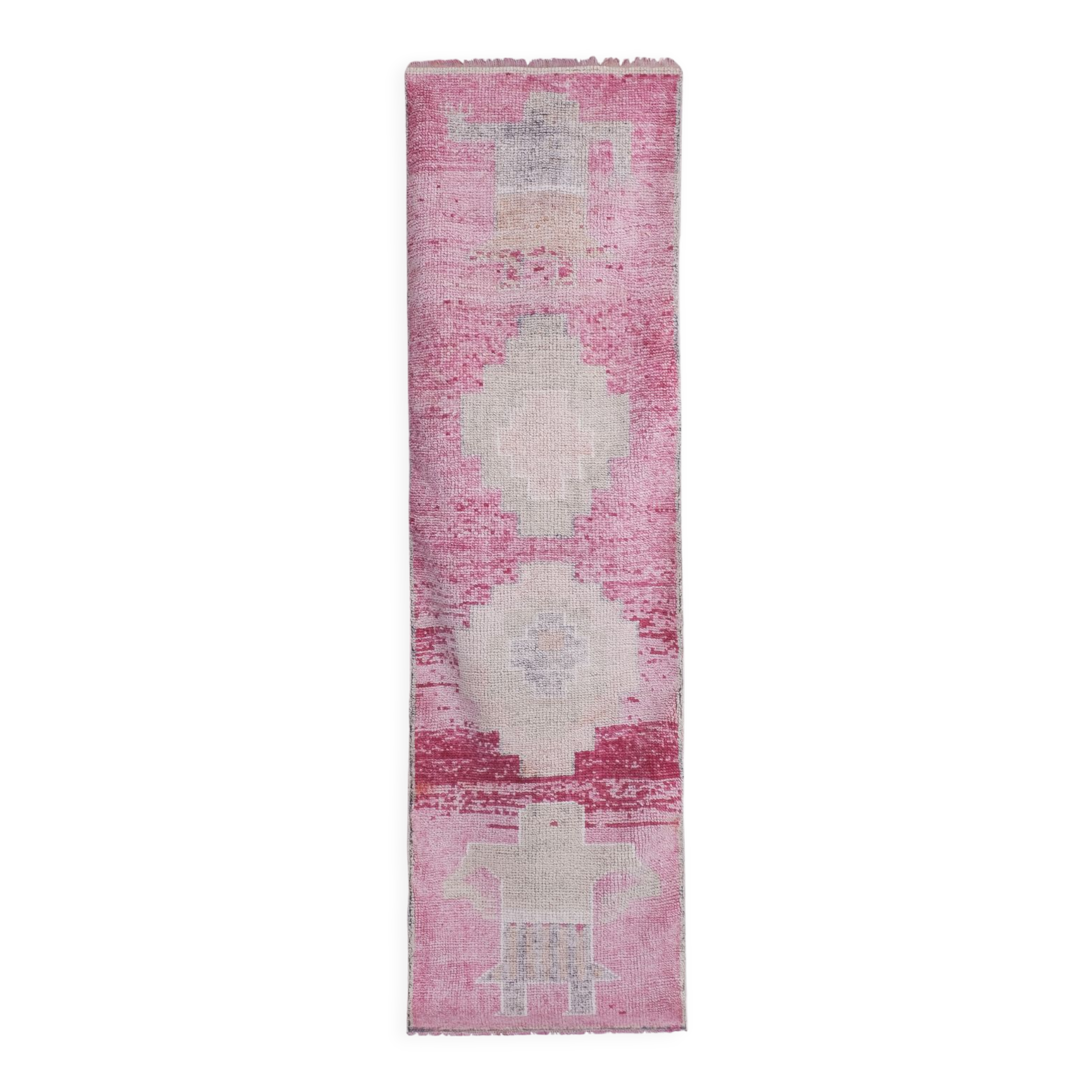 Vintage Turkish rug from Oushak, hand-woven 91x300 cm