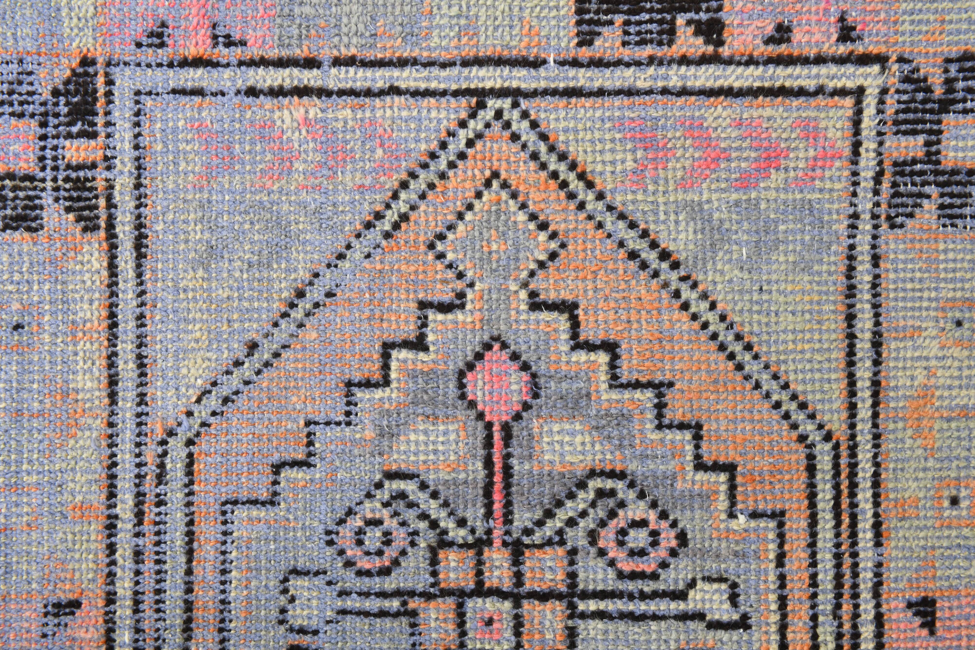 3x8 Ligth Blue Vintage Runner Rug, 77x229Cm
