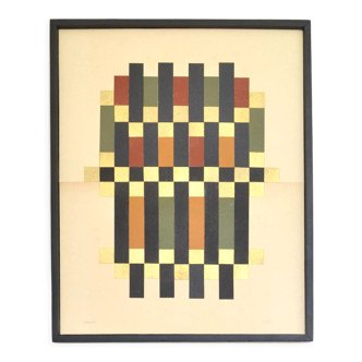 Collage on wood - assembly - signed eawy