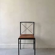Metal and cognac leather chair, Arrben Italy design 1970