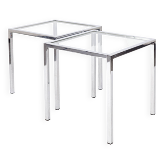 Pair vintage side tables 1970s