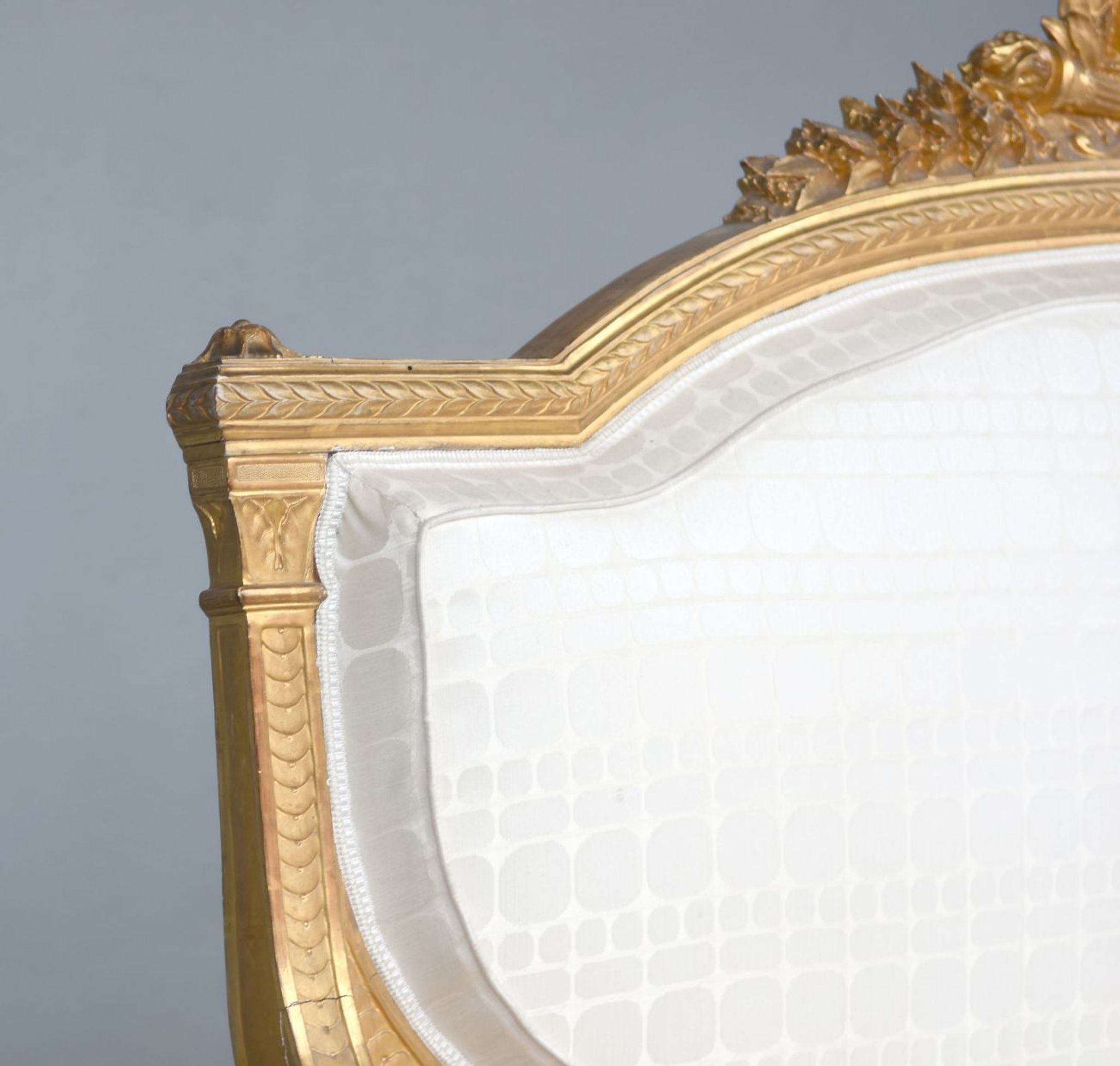 Louis XVI-style gilded wooden bass bench