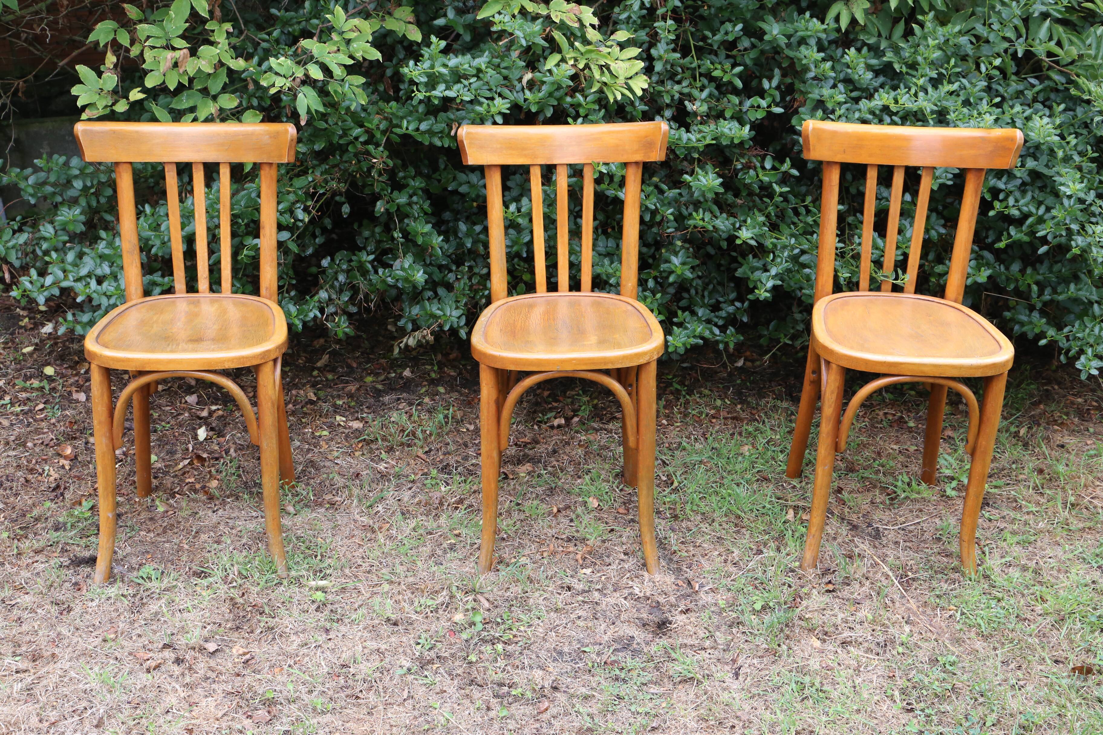Lot of 6 Mahieu bistro chairs, numbered
