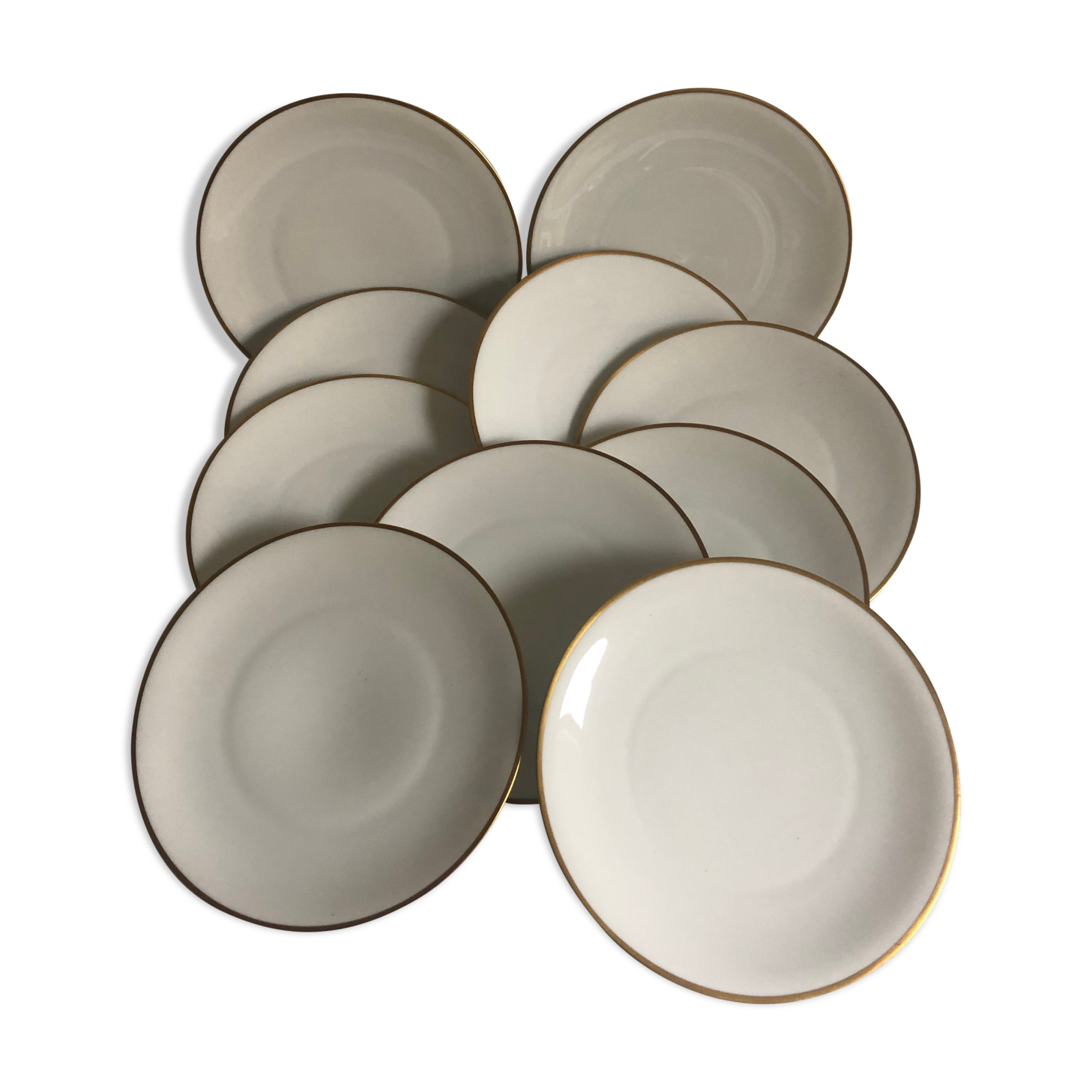 10 dessert plates - Limoges Chastagner porcelain