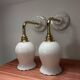 Pair of white opaline wall lights