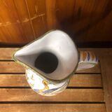 Old moustiers white ceramic pitcher vintage painted decor