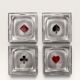 4 Baccarat ashtrays in hand-painted crystal