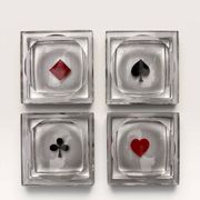 4 cendriers Baccarat en cristal peint à la main