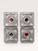 4 Baccarat ashtrays in hand-painted crystal