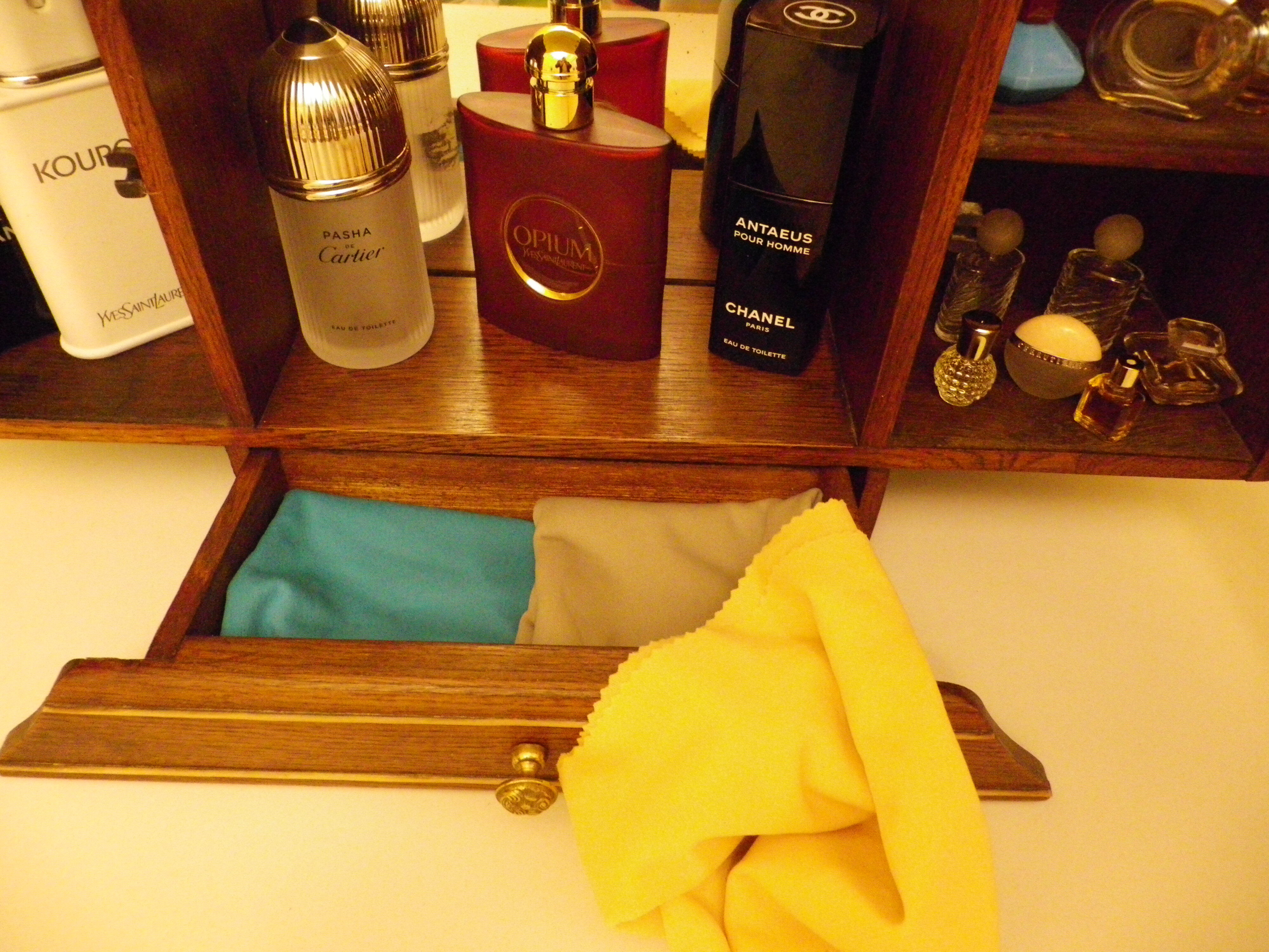 Art Deco extra furniture 1920/1940 to install or fix, wooden, central mirror, 2 doors, 1 drawer