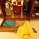 Art Deco extra furniture 1920/1940 to install or fix, wooden, central mirror, 2 doors, 1 drawer