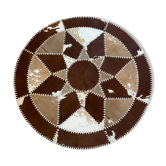 Vintage round cowhide rug 70