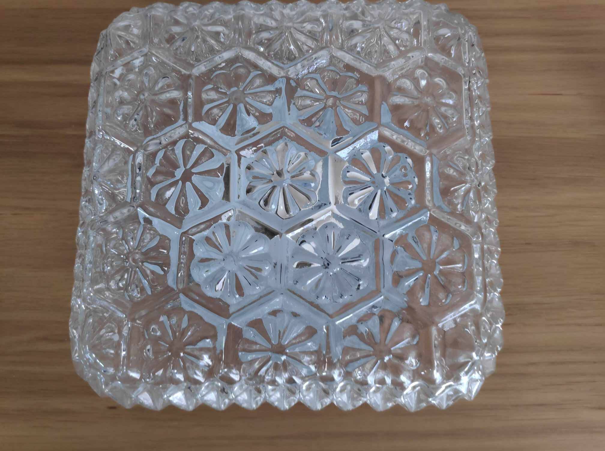 Vintage square worked glass ceiling light