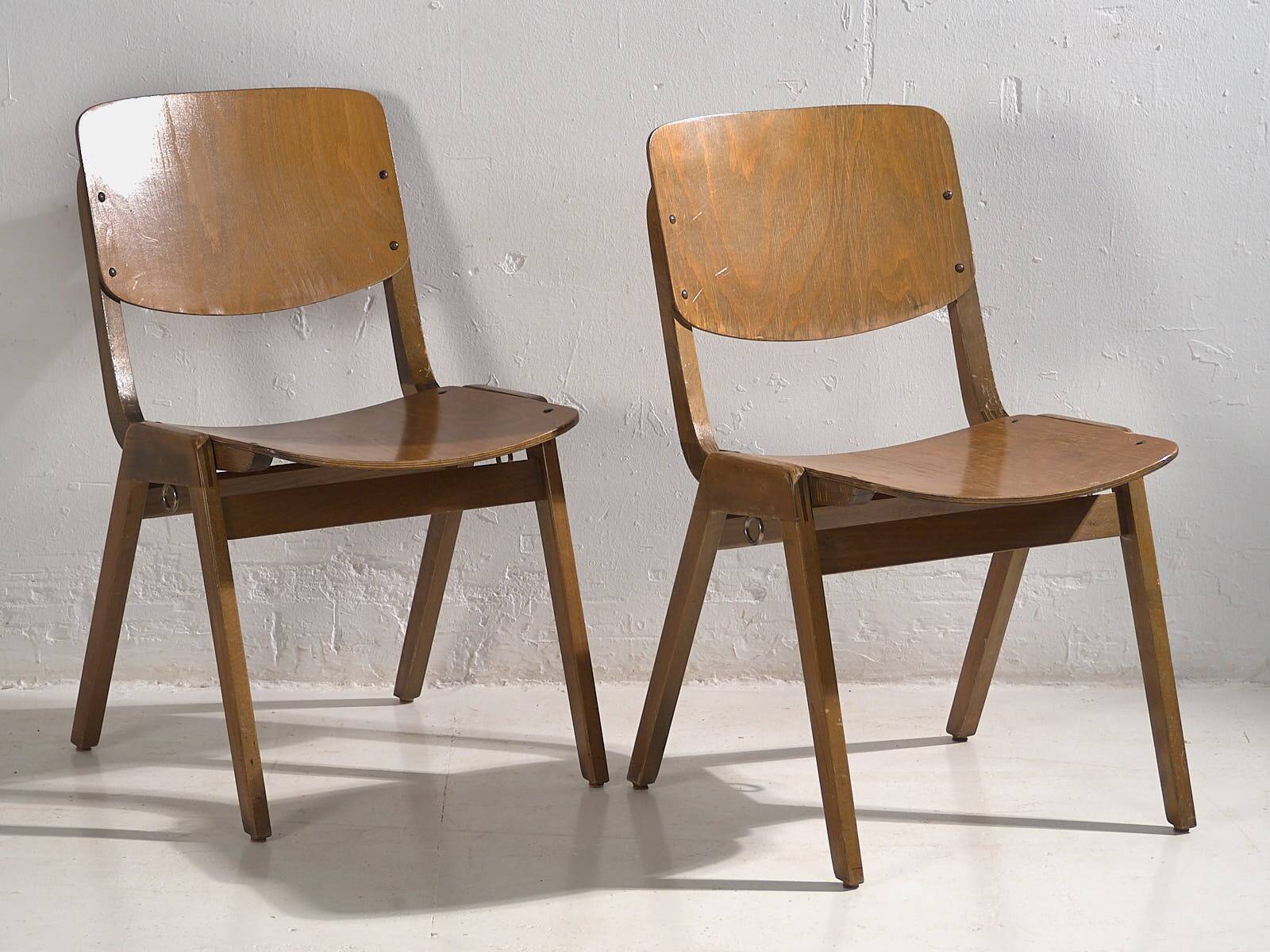 Vintage Thonet Dining Chairs (c.1950). Set of 4 pieces