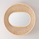 Round mirror in rattan braided diameter 90cm