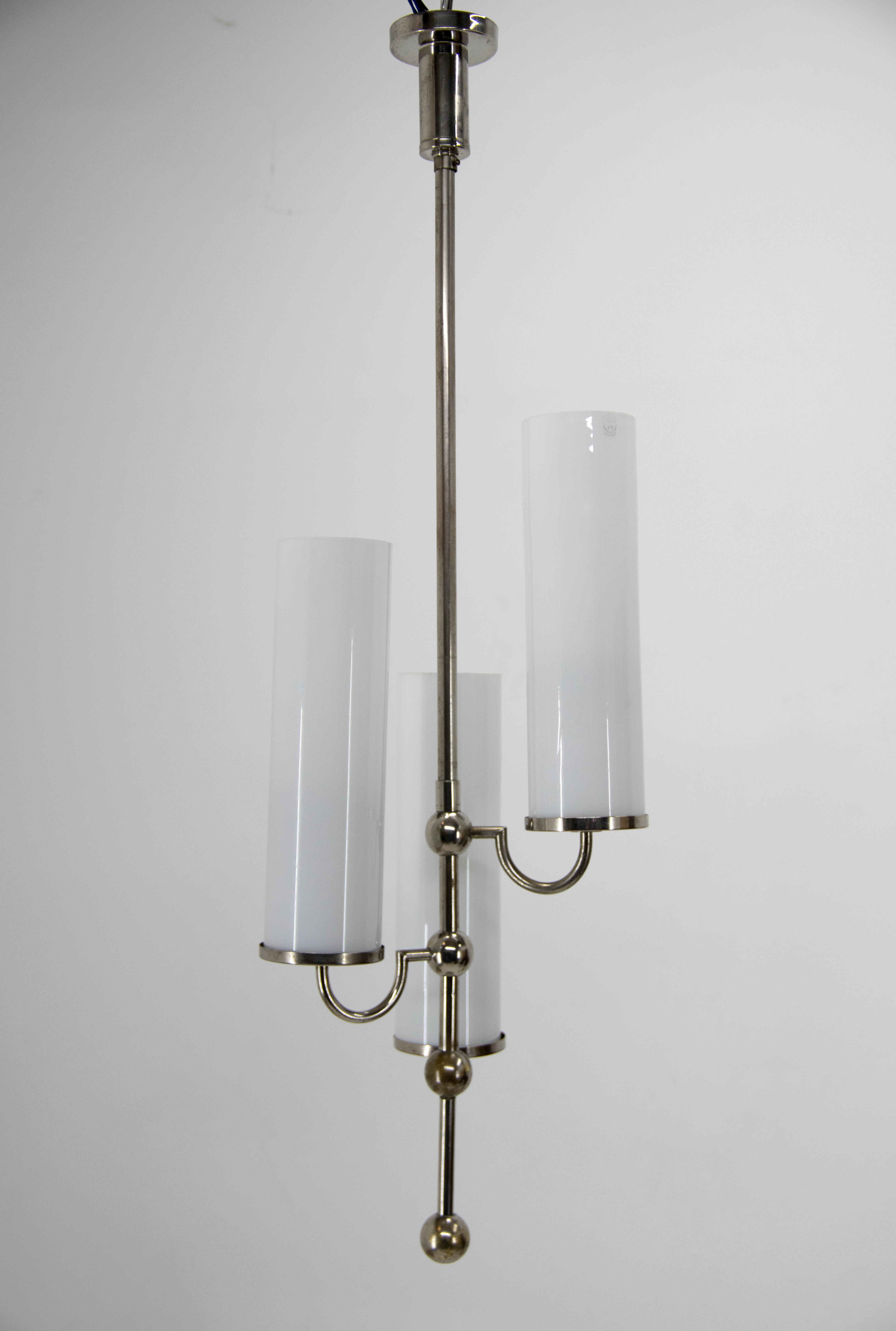 Art deco tubular chandelier, 1930s