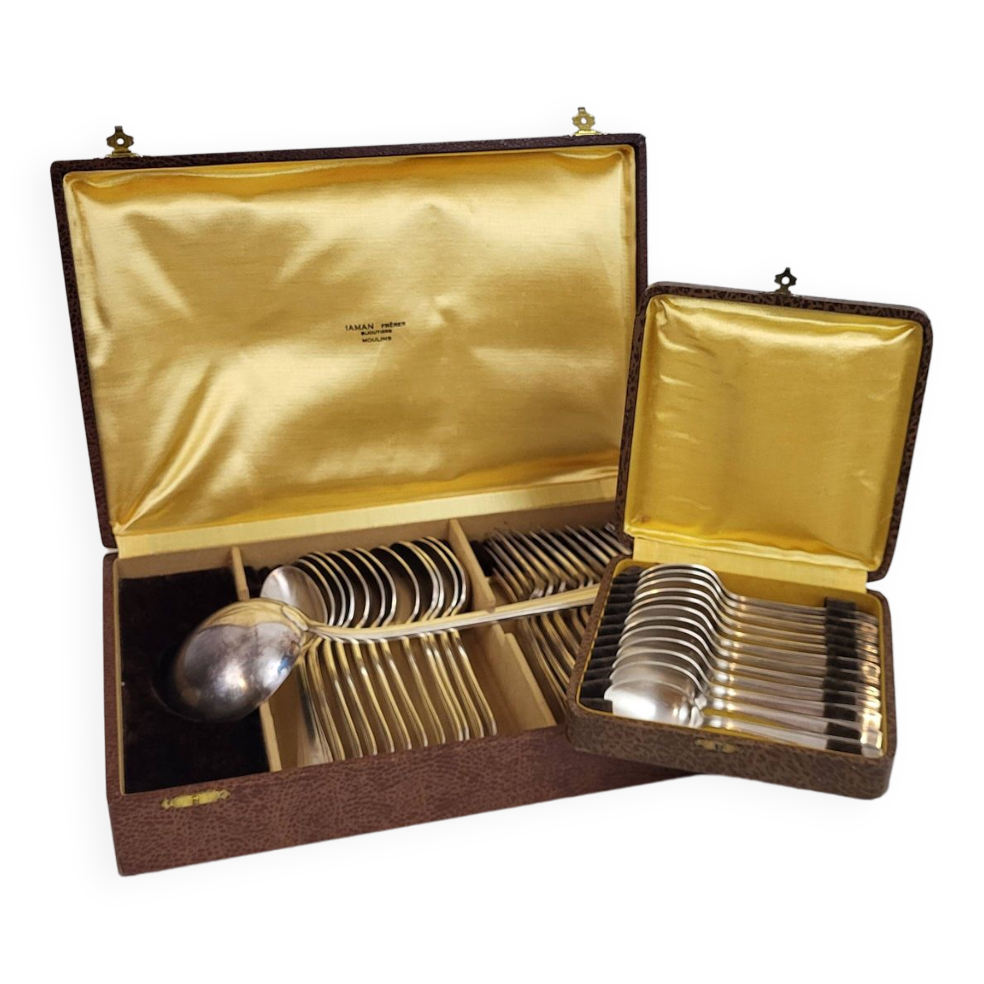 Cutlery set 37 pieces silver metal Art Deco