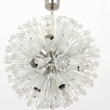 Blown glass lustre Dandelion Sputnik nickel-plated by Emil Stejnar, Rupert Nikoll