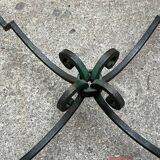 Vintage 1940s art deco marble and metal pedestal table