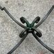 Vintage 1940s art deco marble and metal pedestal table