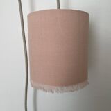 Powder pink linen portable lamp