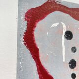 Screen printing and glazed gilded wood frame