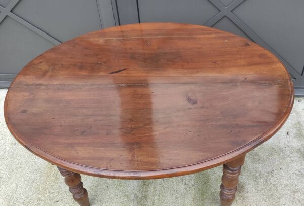 Ancienne table basse ovale louis philippe 1 tiroir