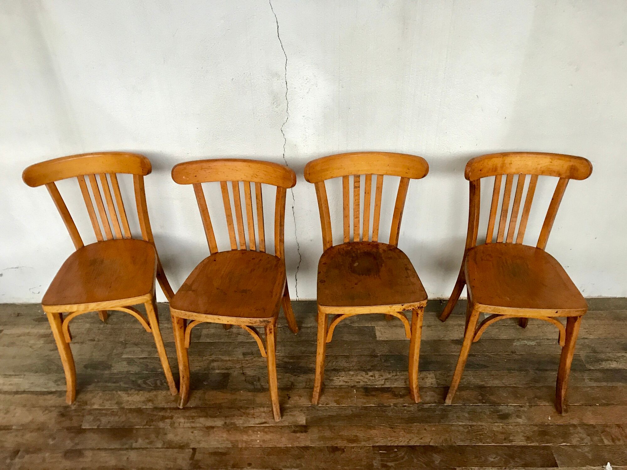 Wooden chairs bistrot