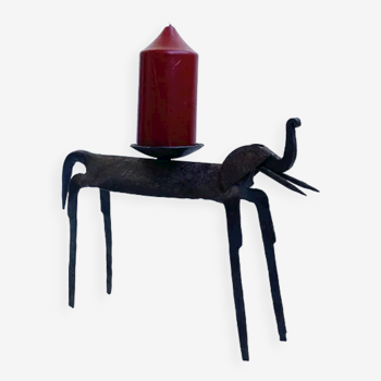 Wrought iron candle holder elephant 1950 marolles