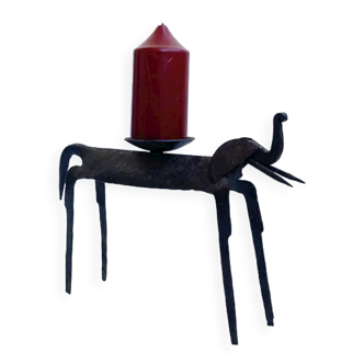 Wrought iron candle holder elephant 1950 marolles