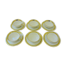 Six porcelain teacups from Limoges decorated with gold-painted laurels