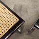 Pair of black Breuer b32 chairs and cannage