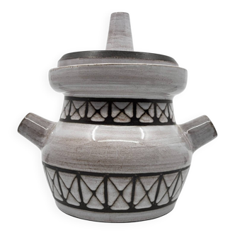 Emille Masson soup tureen in glazed stoneware, France, design 1950