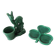 Old suede plant holder & cup clover in green earthenware