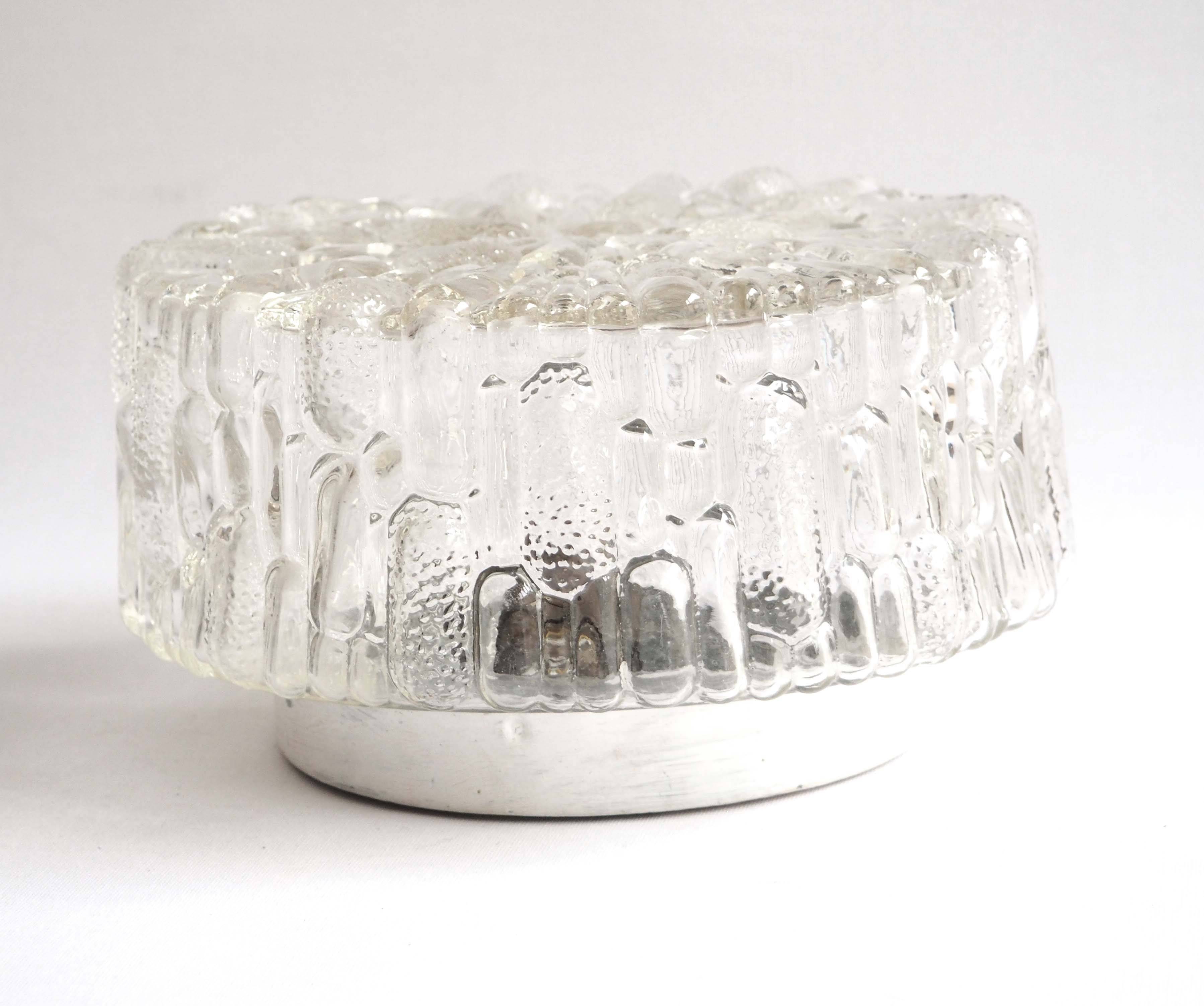 Molded glass ceiling light 1960s