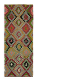 Turkish Handmade Vintage Anatolian Kilim 107 cm x 264 cm