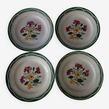 Lot de 4 assiettes Sarreguemines Digoin modèle Esper