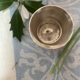 Antique silver metal egg cup