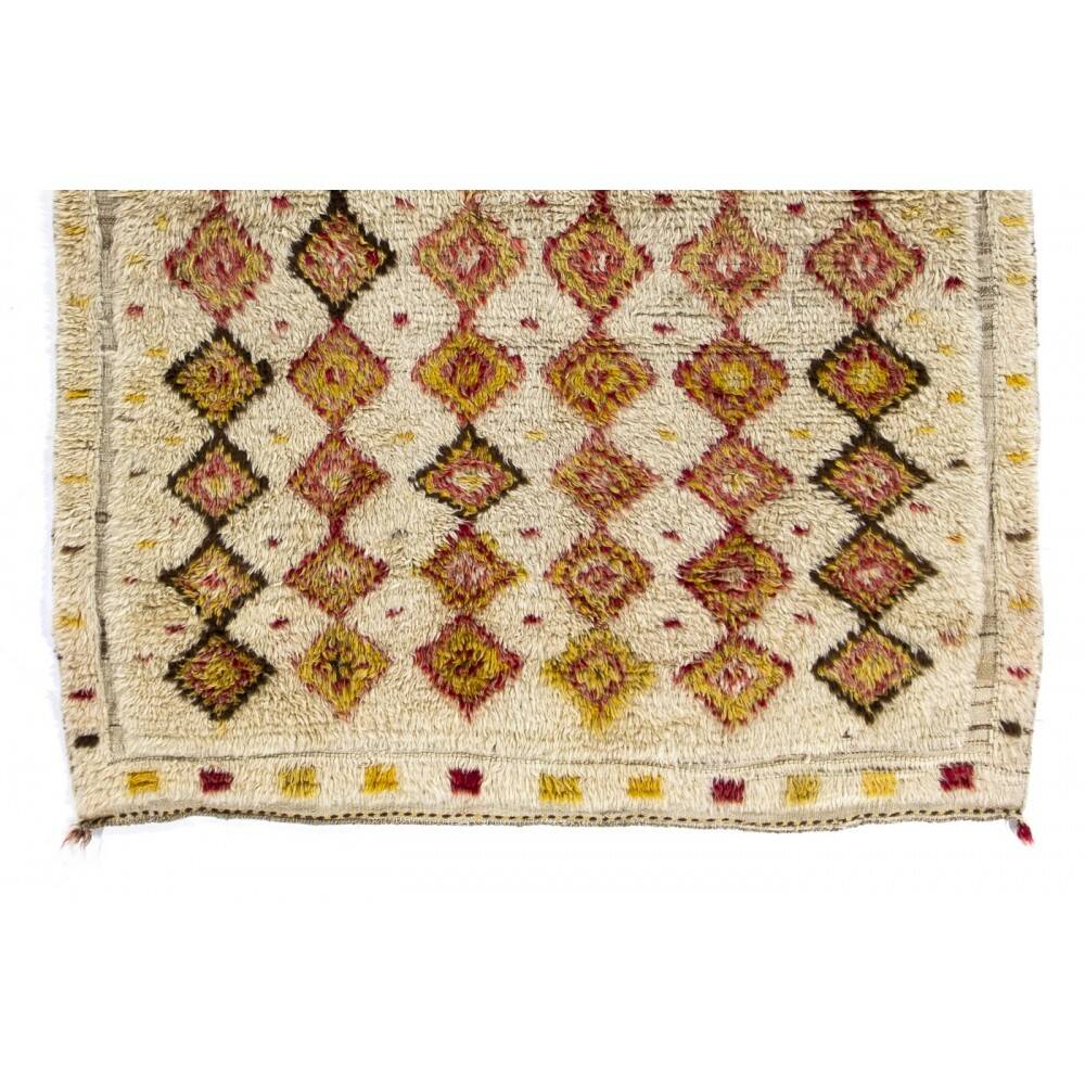 Antique Handmade Turkish Tulu Rug with Geometric Design, 100% Wool