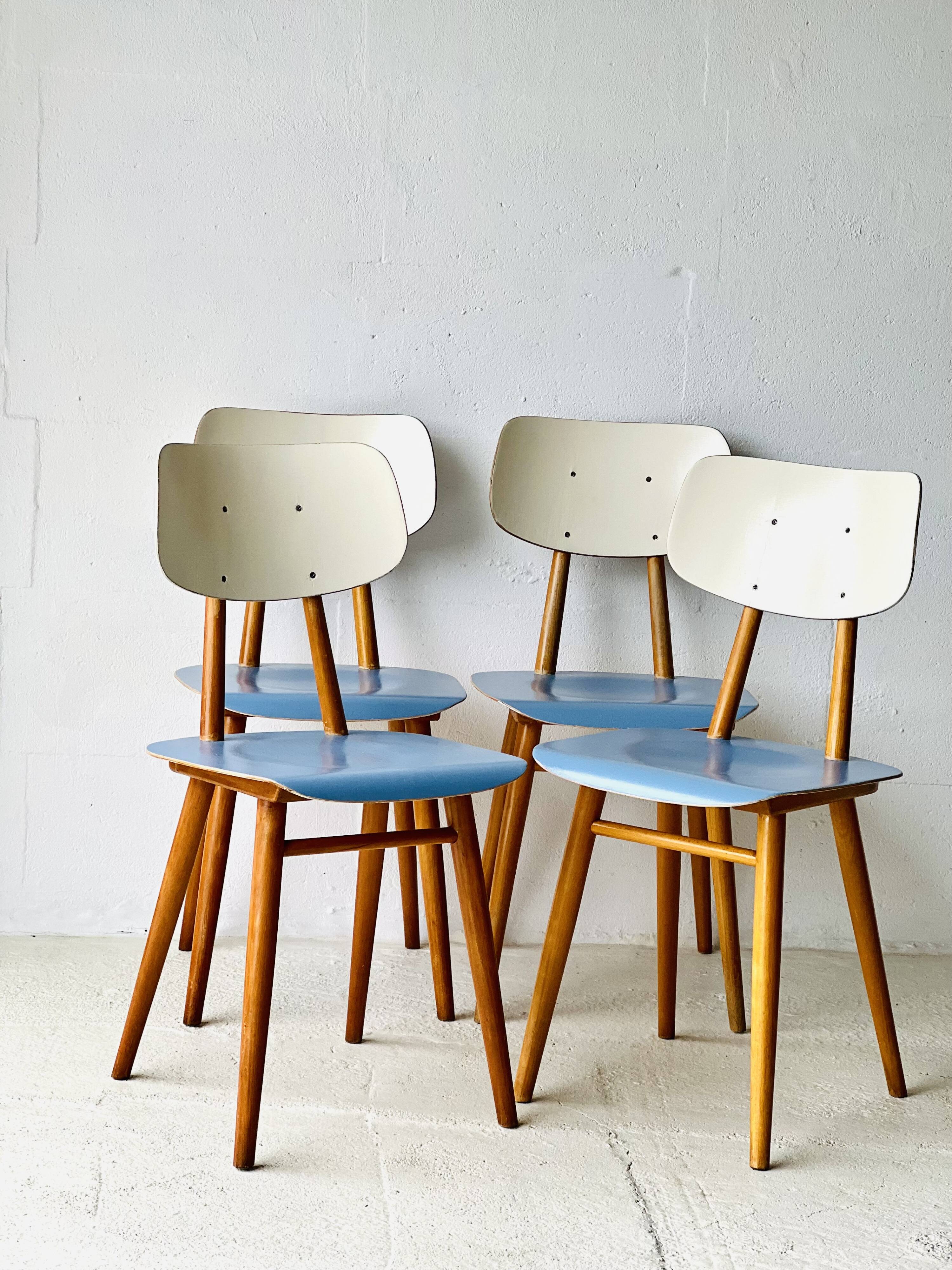 Chaises de salle à manger vintage de Ton, 1960'