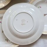 6 vintage Céranord France “Cheverny” soup plates - Floral pattern