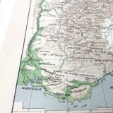 Vintage Europe Alps mountains map from 1950