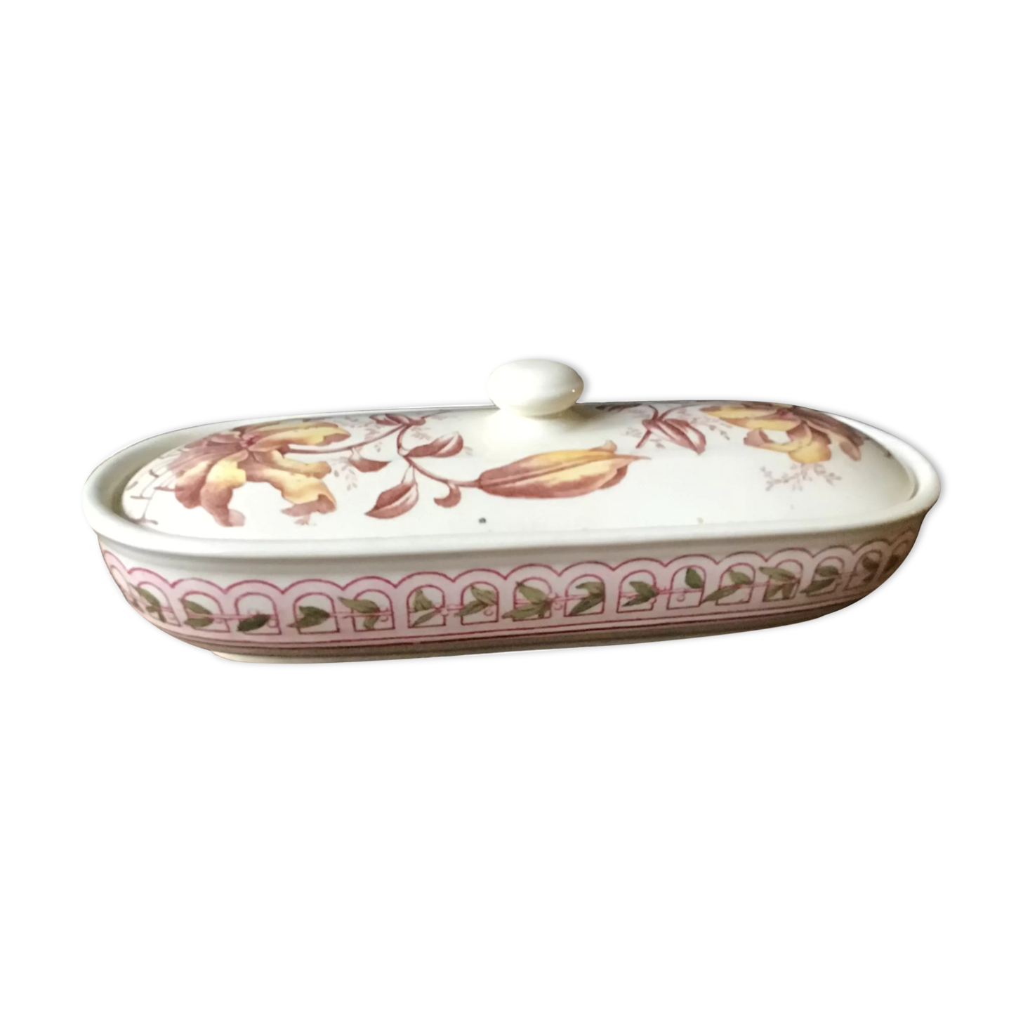 Faience brush holder