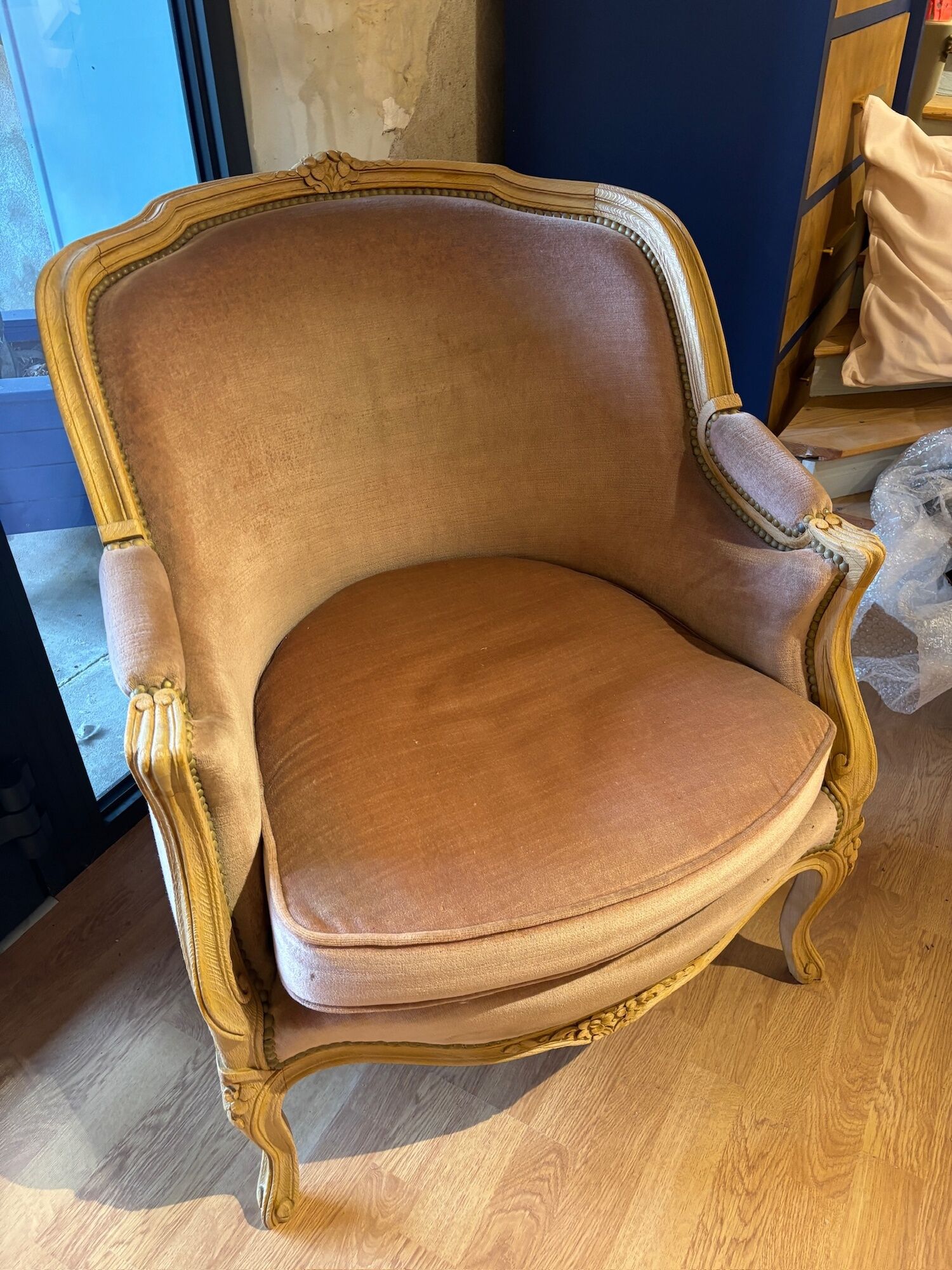 Louis XV style bergère armchair