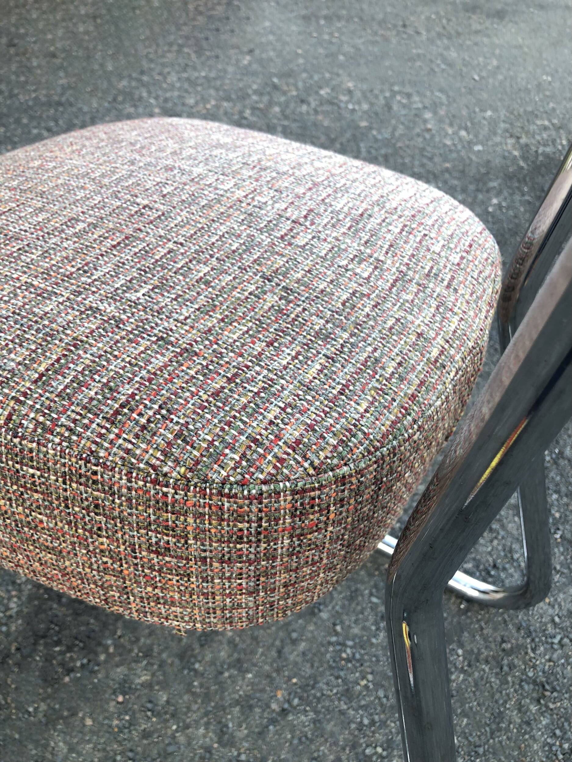 4 Ronéo Pullman chairs, Bauhaus 1950, reupholstered.