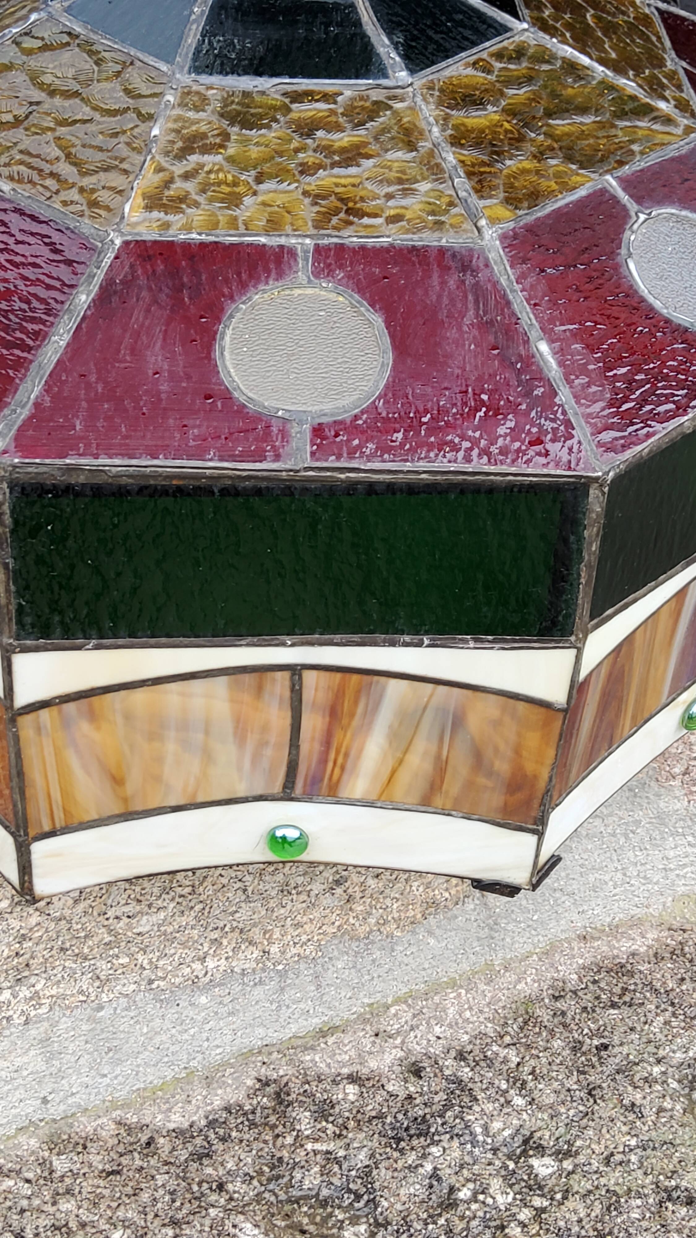 Art style stained glass suspension, diameter 58cm